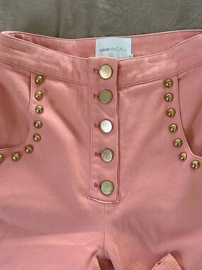 Alice McCall Coral Pink Button-Front Jeans